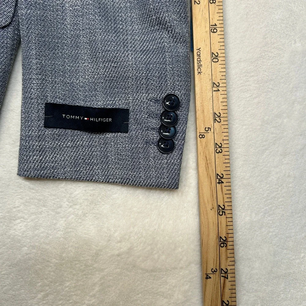 Tommy Hilfiger Sport Coat 38R 38 Denim Blue Patterned TH Flex $295‎